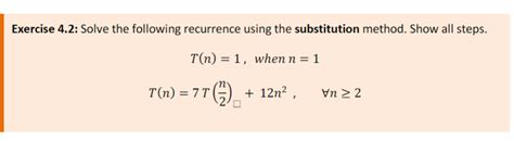 Recurrence Relation Using Substitutuion Method 的图像结果