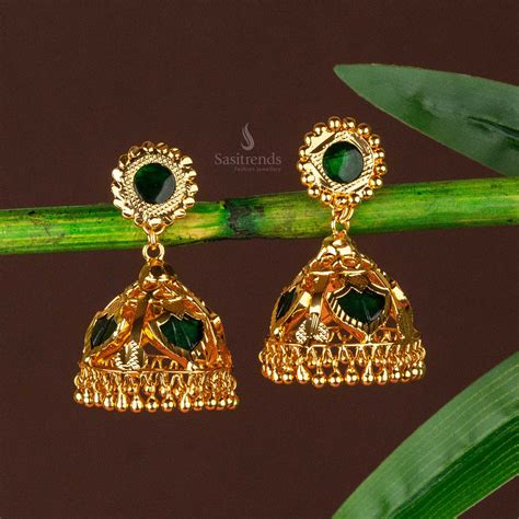 Special Kerala 4 Katta Palakka Jhumka Earrings - Micro Gold Plated ...