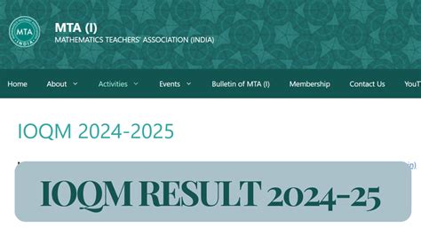 IOQM Result 2024 Out, Download PRMO Region Wise Result PDF