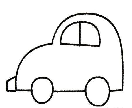 小汽车简笔画图片,绘画图片,儿童文艺-绘艺素材网
