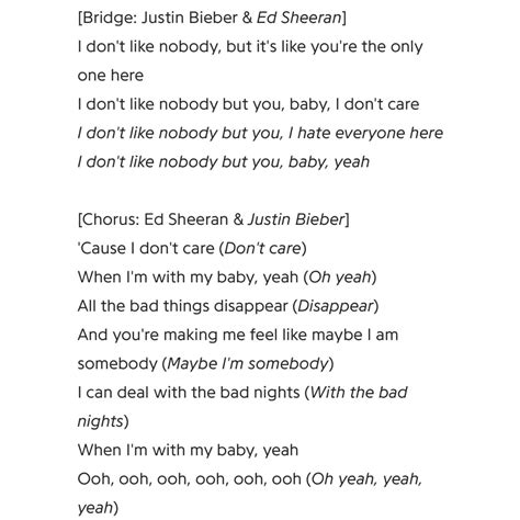 All Bad Justin Bieber Lyrics