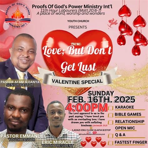 Valentines Youth Program, Travel To South Africa, Lagos, 16 February ...