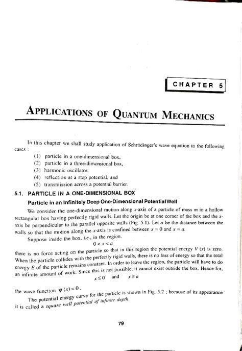 Infinite square well potential - CHAPTER 5 APPLICATIONS OF QUANTUM ...