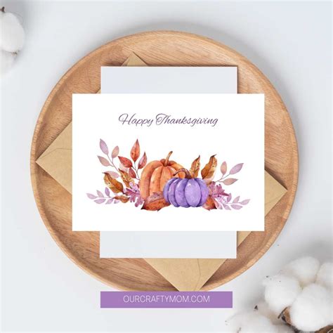 Set of 4 Free Printable Thanksgiving Card Ideas