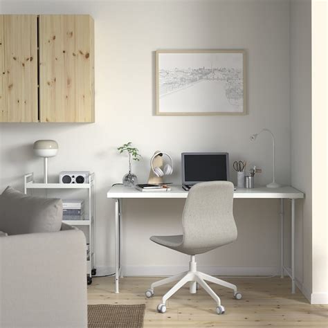 LAGKAPTEN / SPÄND desk, white, 140x60 cm (551/8x235/8") - IKEA
