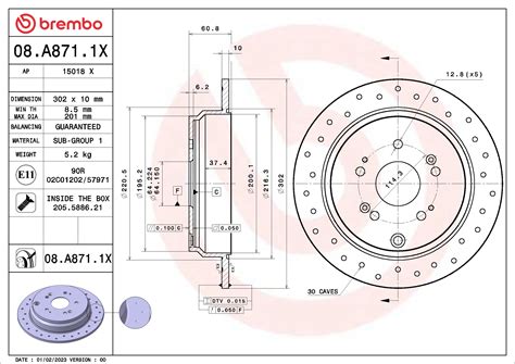 Dischi Freno Brembo Posteriore - Set Di 2, Verniciatura UV, 302mm - Foto 2