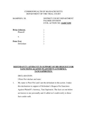 Fillable Online Defendant’s Affidavit Against Plaintiff’s Attorney Fax ...