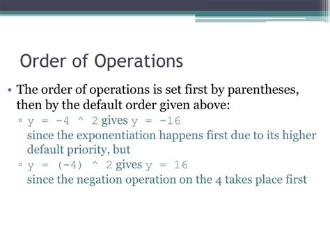 Image result for MATLAB Order of Operations