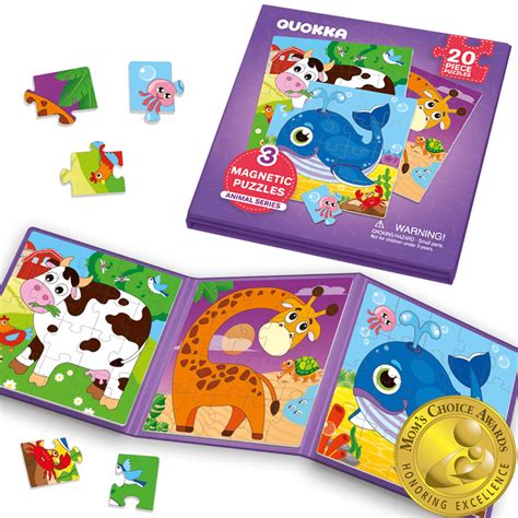 QUOKKA Magnetic Puzzles for Toddlers 2-4 - 20 Pieces Travel Puzzles ...