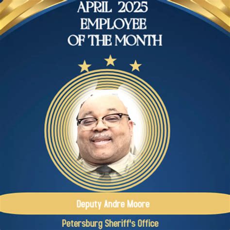 Petersburg Sheriff's Deputy Andre Moore Named Employee of the Month - Virginia Sheriffs' Institute
