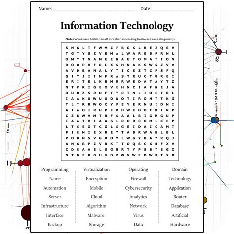 Information Technology Word Search Puzzle Worksheet Activity PDF ...