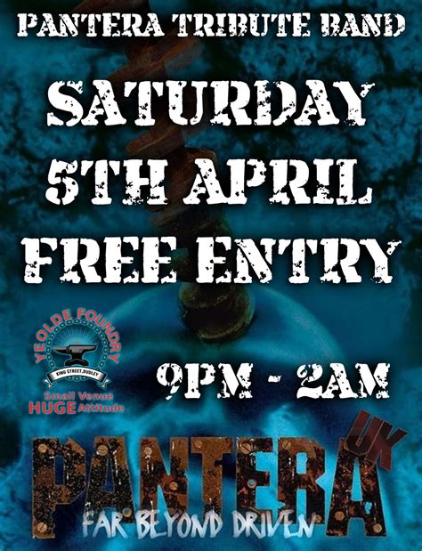 Pantera Tribute Band PanterA UK @ Ye Olde Foundry FREE ENTRY, Ye Olde ...
