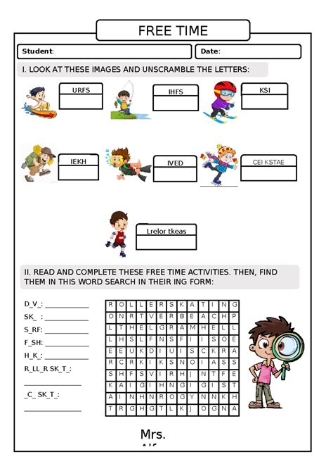 Free Time Worksheet 的图像结果