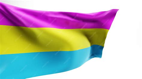 Premium Photo | Pansexual pride flag waving against white background 3d ...