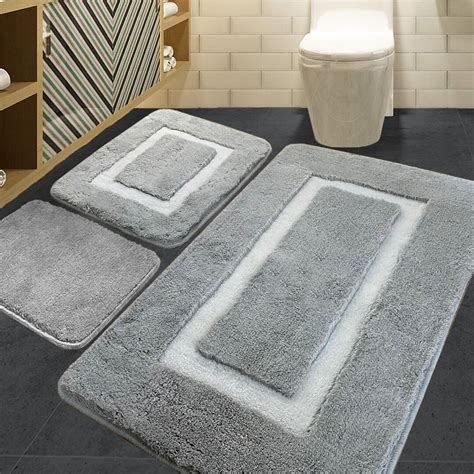 3-piece Bath Mat Set, 3-piece Gray Mat Set, Cabinet Set, Decor Bathroom ...