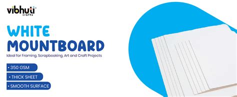 VibhutiCrafts (hoblie) A4 White Mount Board Set of 10 – 350 GSM, 1mm ...
