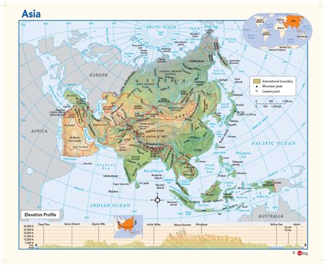 physical map of asia – アジア map – HLIQJG