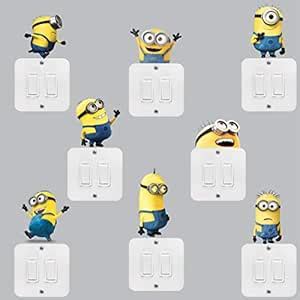 Buy Happy Walls PVC Places Cartoons People Switch Board Sticker, 1.57 x ...