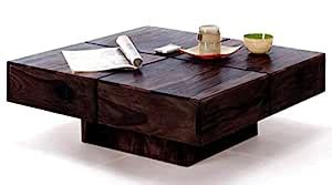 Timber Taste Sheesham Solid Wood Coffee Table | Center Table with ...