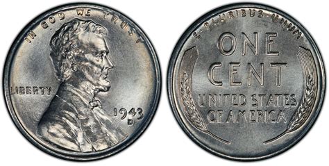 1943-D 1C (Regular Strike) Lincoln Cent (Wheat Reverse) - PCGS CoinFacts