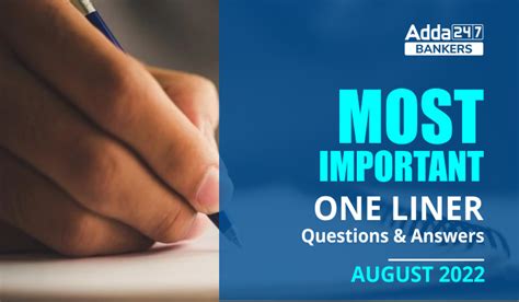 Current Affairs One Liners August 2022: Download Questions & Answers PDF