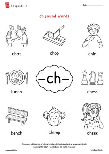 ch words Worksheet by Easy Kids - EasyKids.in