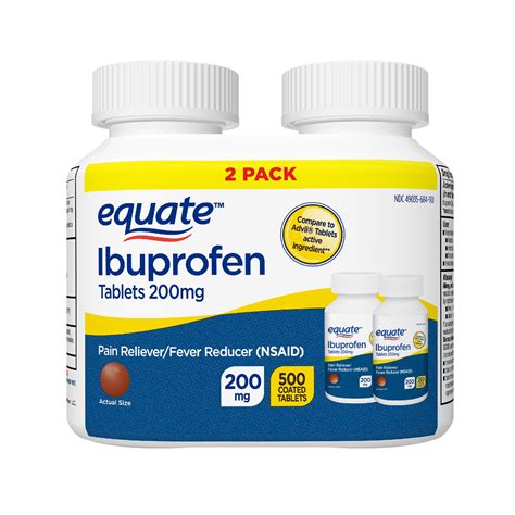 Equate Ibuprofen Tablets, 200 mg, Twin Pack, 500 Count - Walmart.com