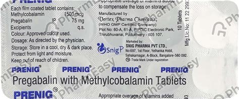 Prenig Strip Of 10 Tablets: Uses, Side Effects, Price & Dosage | PharmEasy