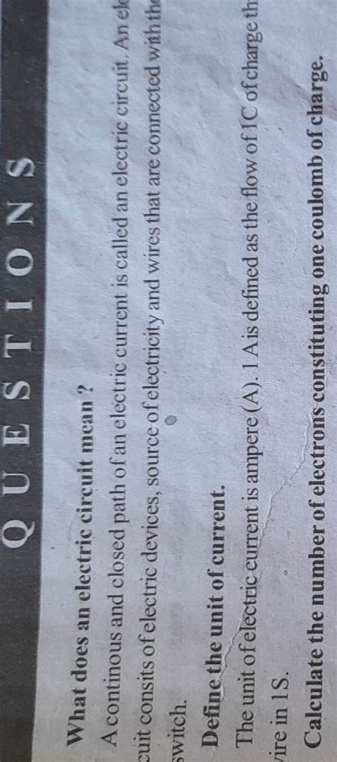 What does an electric circuit mean ? | Filo