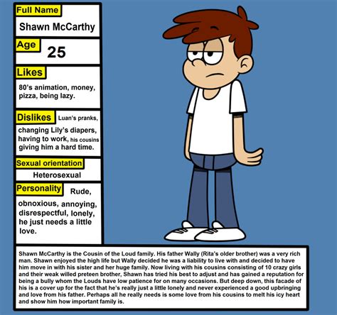 eagc1995 — Loud House OC Profile: Shawn McCarthy Character...