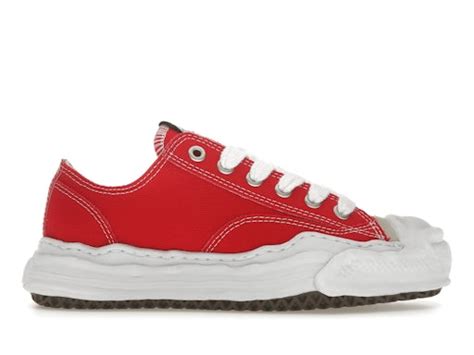 MAISON MIHARA YASUHIRO HANK OG SOLE CANVAS LOW RED