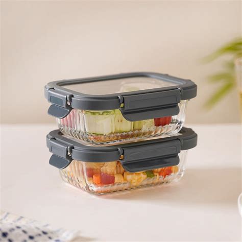 Glass Lock Microwave Oven Safe Container Set Of 2 370ml Online ...