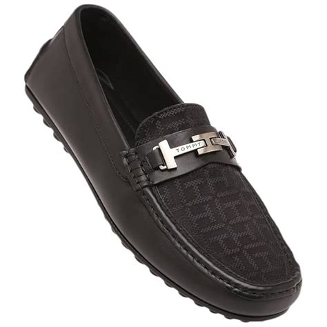 Buy Tommy Hilfiger Men's Black Leather Loafers-10.5 UK (45 EU ...