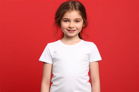 Cute Girl Wearing Blank T-Shirt Mockup Graphic by Forhadx5 · Creative ...
