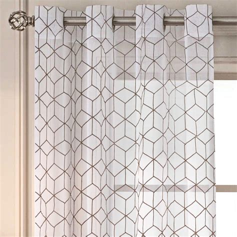 Buy DECO WINDOW Geometric Print Sheer Door Curtain-Set of 2 Pcs. from ...