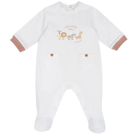Chicco Infants White Graphic Printed Leg Opening Babysuit - Babysuit ...