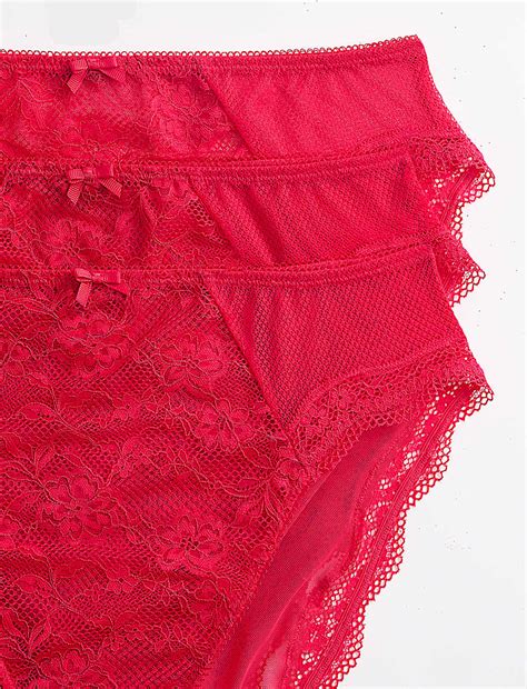Buy 3pk Jasmine Lace High Waisted High Leg Knickers at Marks & Spencer