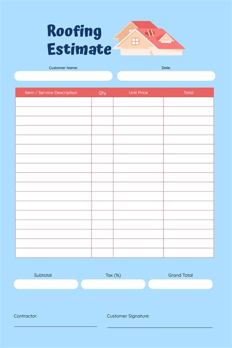 New Roof Cost Estimate