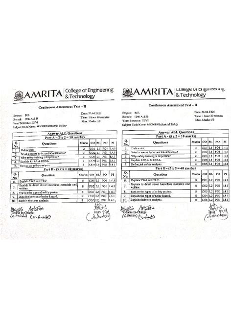 MX3089 Continuous Assessment Test II - Safety Subject Notes - Studocu