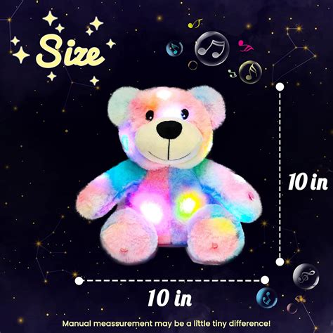 Buy Hopearl LED Musical Rainbow Stuffed Teddy Bear Light up Singing ...
