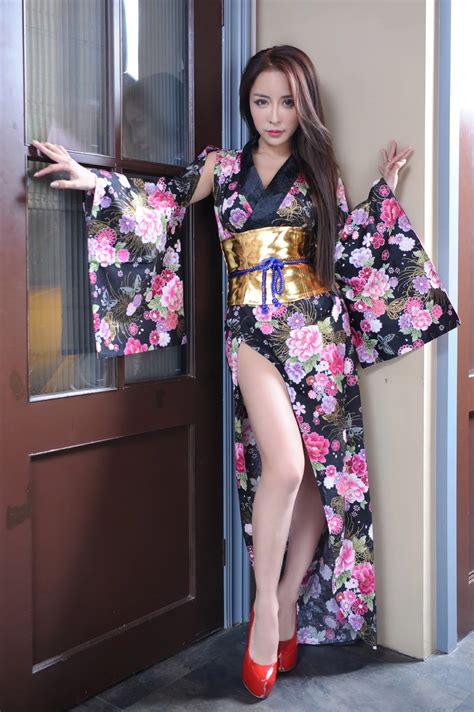 Japanese Kimono Cosplay Costumes Halloween Party Dress Kimono Sexy Girl ...