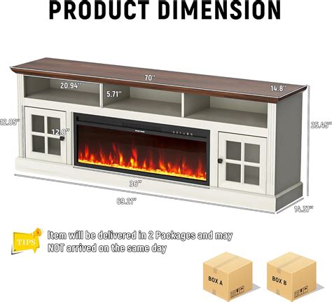 AHB 70 Fireplace TV Stand for TVs Up to 80 with India | Ubuy