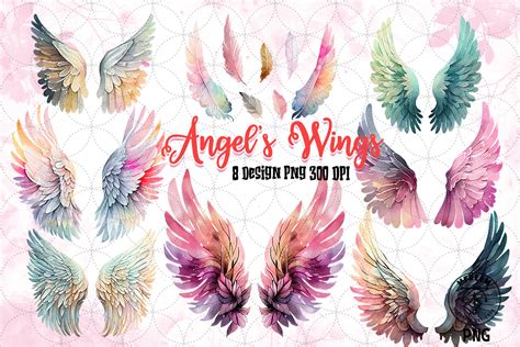 Angel's Wings Watercolor Clipart Graphic by mfreem · Creative Fabrica