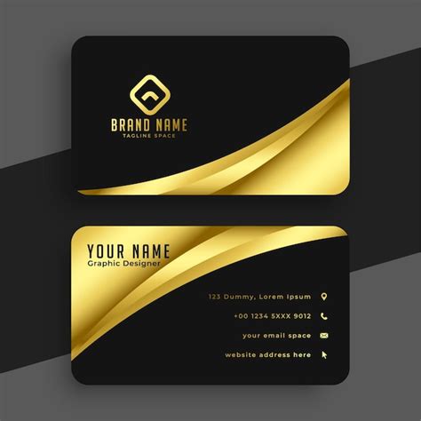 Golden and black ready vip business card template | Free Vector