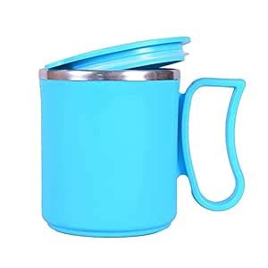 Coffee Mugs with Cap | Double Insulated Wall Stainless Steel Plastic ...
