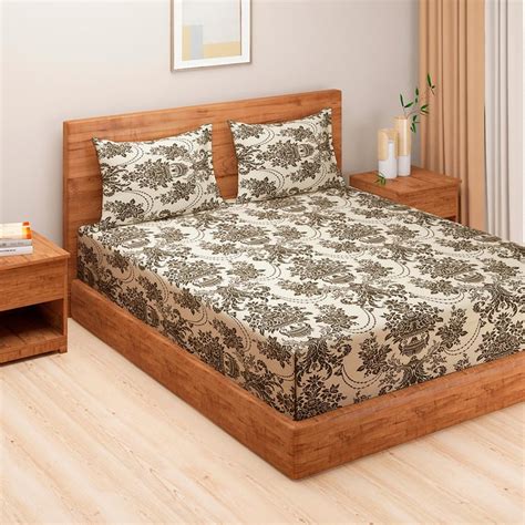 Buy SWAYAM Sparkle Ethnic Motif Super King Bedsheet Set from Swayam at ...