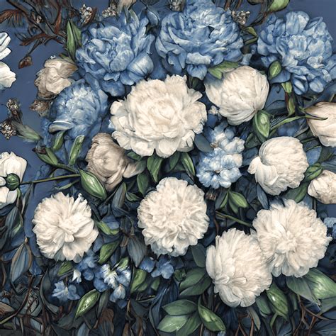 Blue Peonies