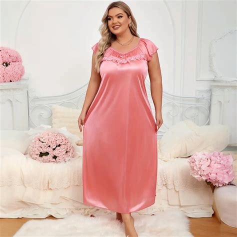 Plus Size Dubai Satin Nighty – Omibe Nightwear