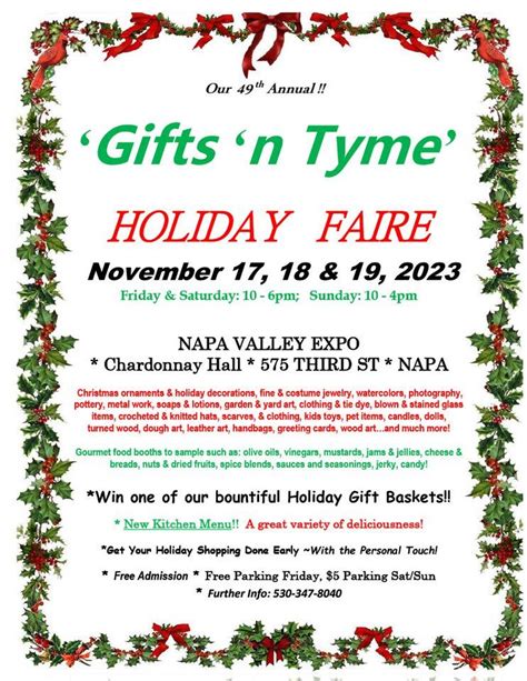 Napa Gifts N Tyme Holiday Faire, Napa Valley Exposition, November 17 to ...