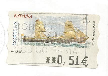 ATM Labels Spain – Historic Ships – 2002 – Stamp Digest